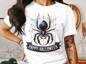 Funny Boo Crew ghost-themed 20oz skinny tumbler sublimation wrap with cute Halloween ghosts and bold orange "BOO" text.
