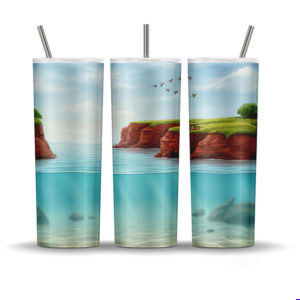 Prince Edward Island coastal red cliffs tumbler wrap PNG from Canadian Signature Series Coastal Collection